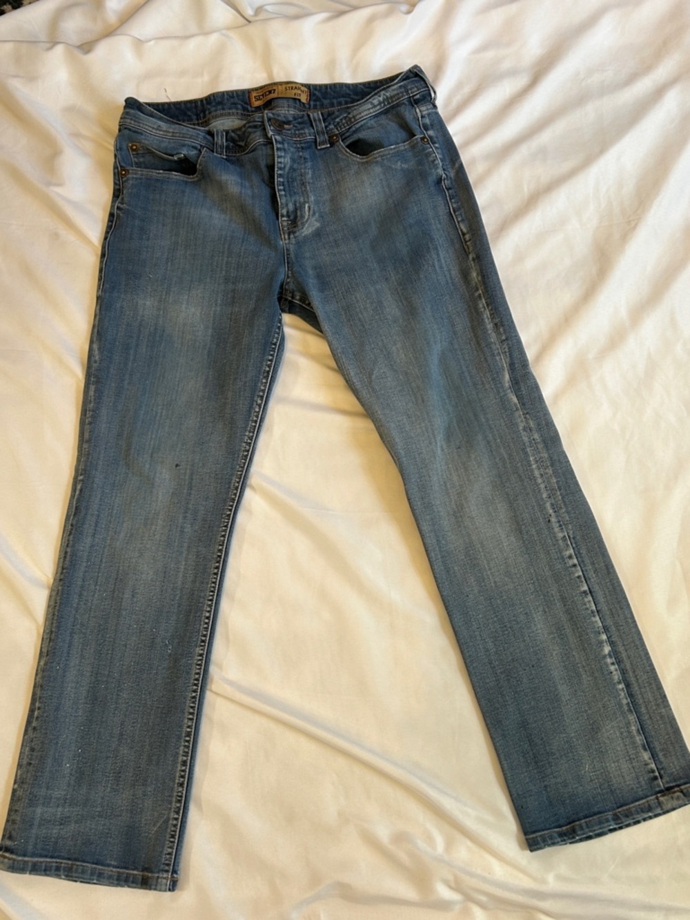 Seven7 Men's Straight Jeans in Faded Blue Denim